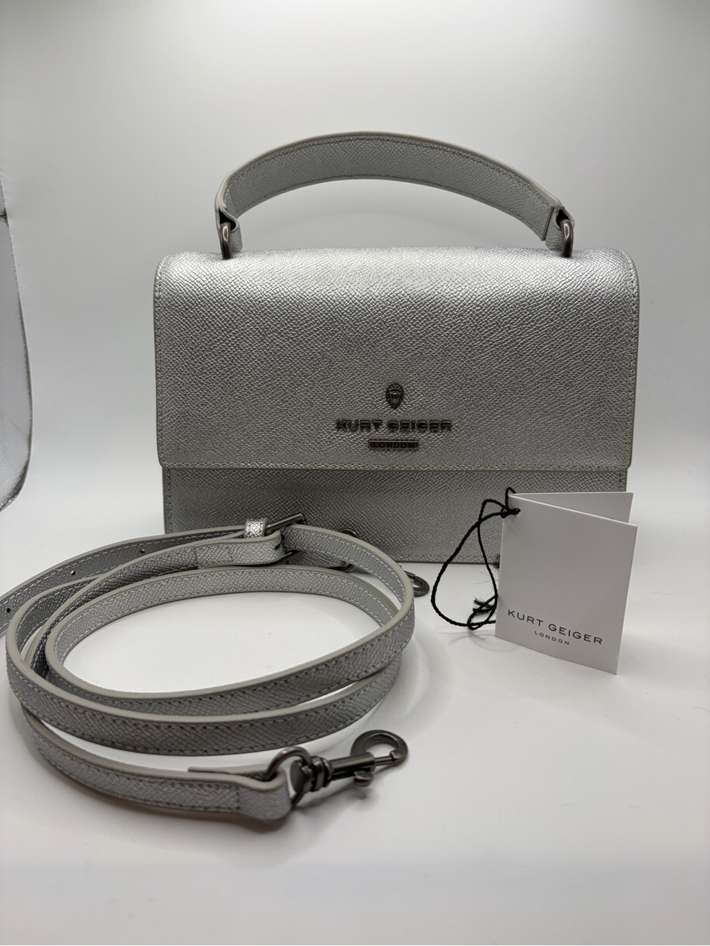Kurt Geiger Richmond Top-Handle Crossbody Bag in Pewter